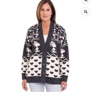 Women's Black and White Snoopy Sweater